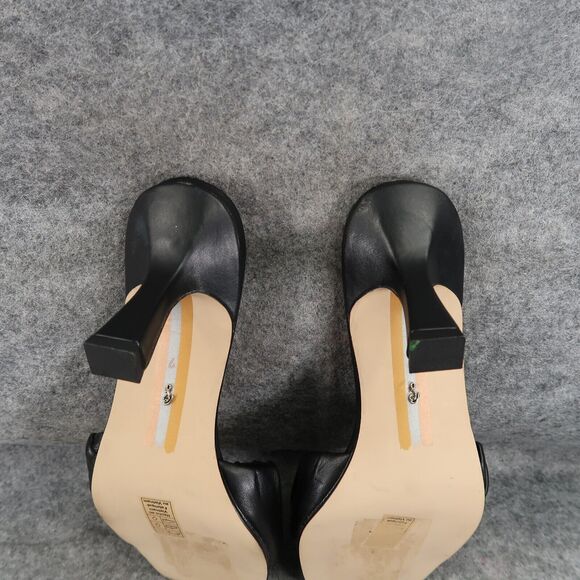 Sam Edelman Shoes Women 7 Sandal Mule Pump Slide Square Toe Leather Ruffle Kitty - Picture 12 of 15